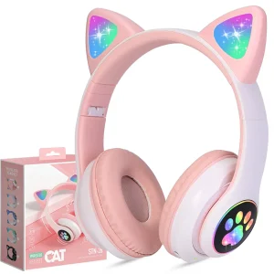 Children's Foldable Wireless Bluetooth Headphones with LED Lights